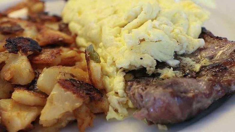 .Sirloin Steak and Eggs.